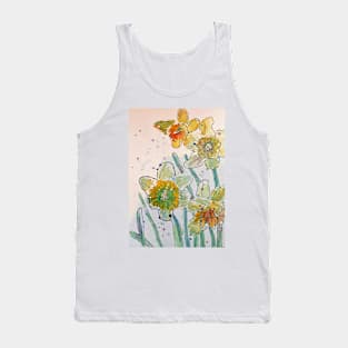 Yellow Daffodil Watercolor Tank Top